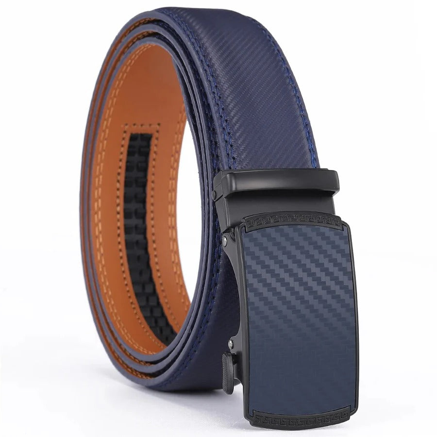 Men's Leather Belt with Automatic Buckle