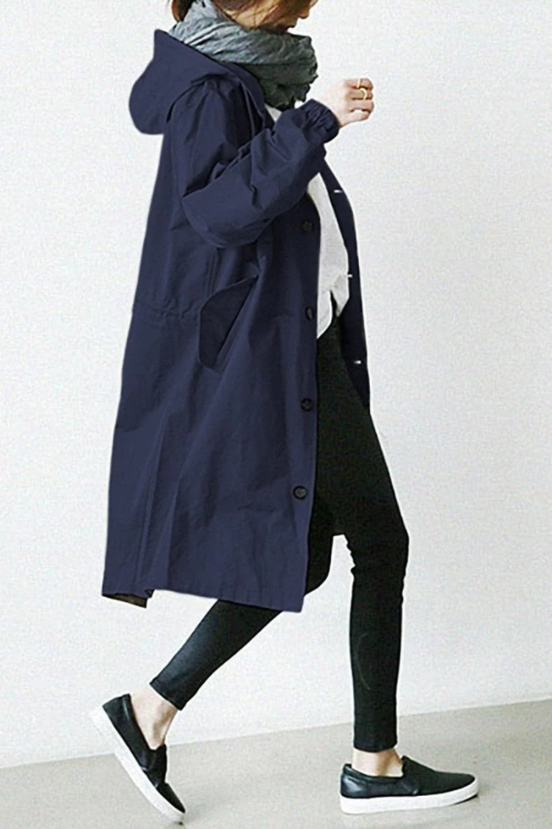 Hooded Waterproof Trench Coat